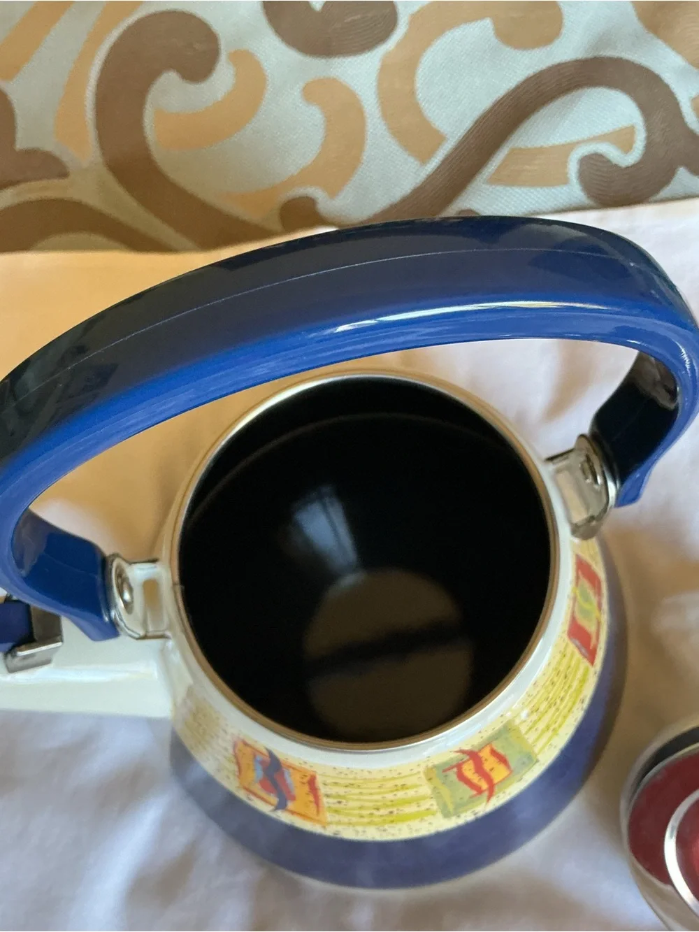 Blue Metal Southwestern Style Teakettle - Picture 6 of 7